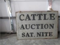 752-CATTLE AUCTION SIGN 2'X16"