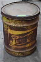 Vintage Pepsi-Cola Lidded Metal Barrel