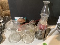 Assorted Glass Oil Lamps