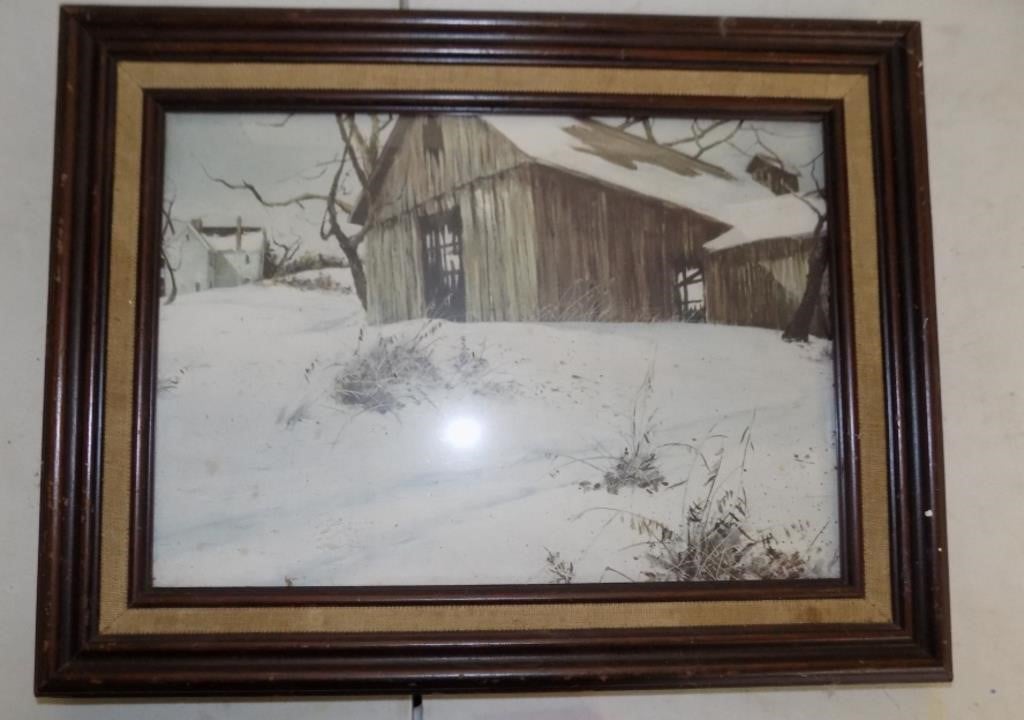 Framed Print - Barn in Winter