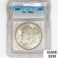 1887 Morgan Silver Dollar ICG MS65