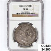 1883 Kingdom of Hawaii Dollar NGC AU55