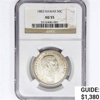 1883 Kingdom of Hawaii Half Dollar NGC AU55