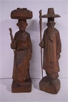 2- Very Detailed Wood Carved Statues
