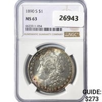 1890-S Morgan Silver Dollar NGC MS63
