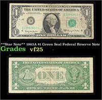 1963A $1 Green Seal Federal Reserve Note Grades vf