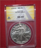 2004 Silver Eagle  MS69  ANACS