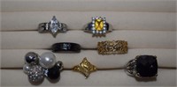 Seven Costume Jewelry Rings