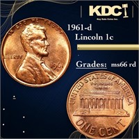 1961-d Lincoln Cent 1c Grades GEM+ Unc RD