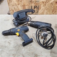 Sander, heat gun, drill