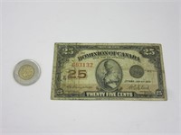 Billet 0.25$ Canada 1923