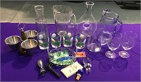 Asstd Glassware, Bottle Stoppers, Golf Glasses