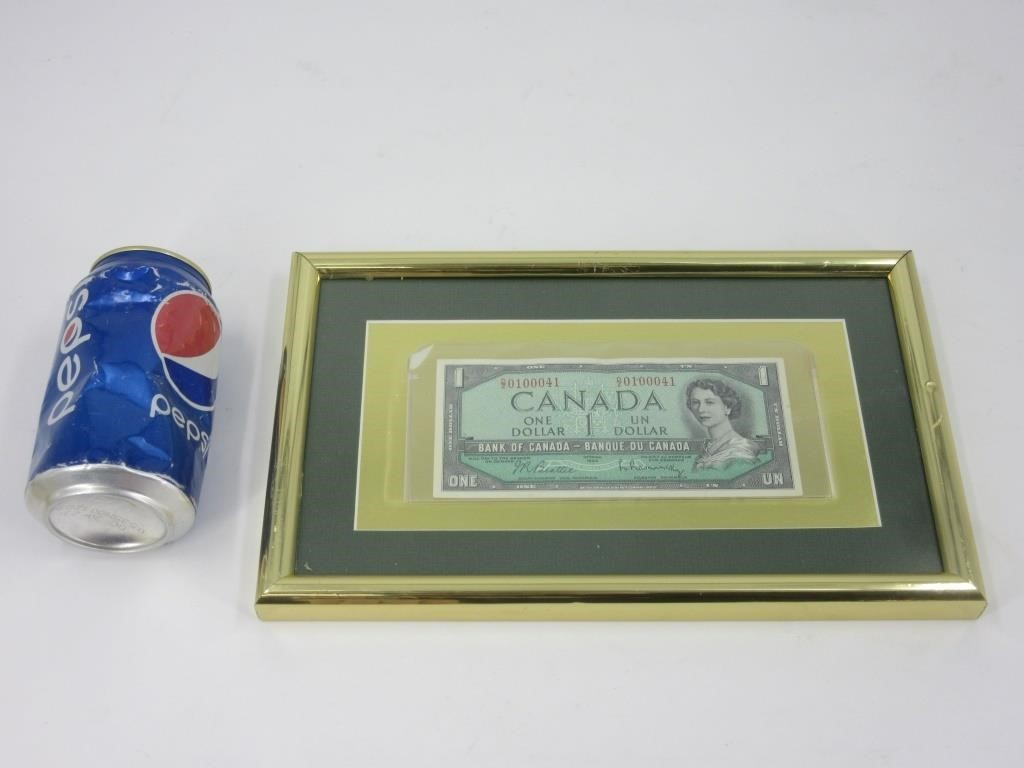 Billet 1$ Canada 1954 encadré
