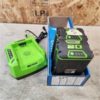 Greenworks 80V Batteries & Charger as is
