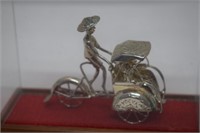 Yogya Silver Rickshaw w/ Glass & Wood Case