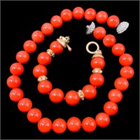 Carolee Lux Bracelet & Unbranded Coral Necklace