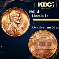 1961-d Lincoln Cent 1c Grades GEM+ Unc RD