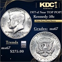 1977-d Kennedy Half Dollar Near TOP POP! 50c Grade