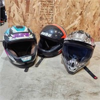 3- Large Dirt bike Helmets