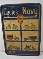 Vintage Novy Bicycles Tin Dealer Sign