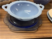 BLUE BOWL AND PLATE