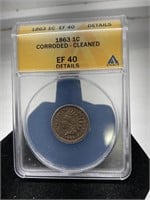 1863 Indian Head Cent C&G