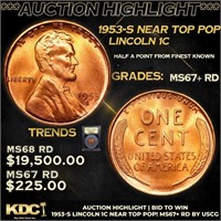 ***Auction Highlight*** 1953-s Lincoln Cent Near T