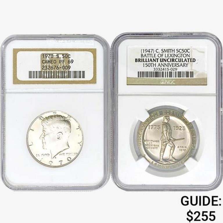 [2] Varied US Silver Coinage NGC PF/BU [1947,