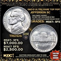 ***Auction Highlight*** 1982-d Jefferson Nickel Ul