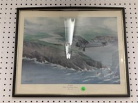 John T McCoy Landfall print framed to 20x18.