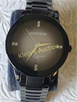 armitron mens 20/5302 ti black stainless watch
