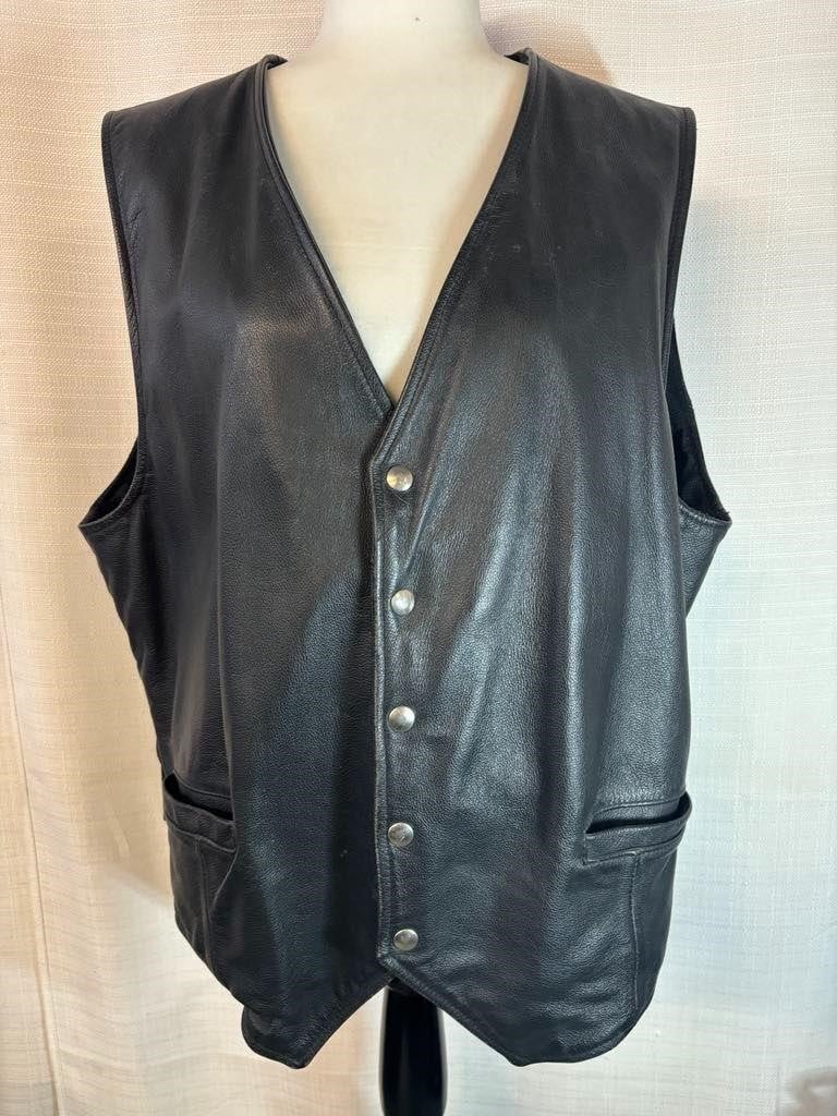 XL Leather Motorcycle Vest