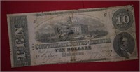 Genuine 1862 Richmond Confederate $10 Note