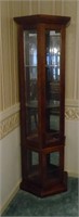 LIGHTED CHINA CABINET WITH MIRROR