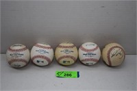 Five Official Major League Baseballs-One Autograph