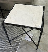 Modern stone Top with Black Base Side Table