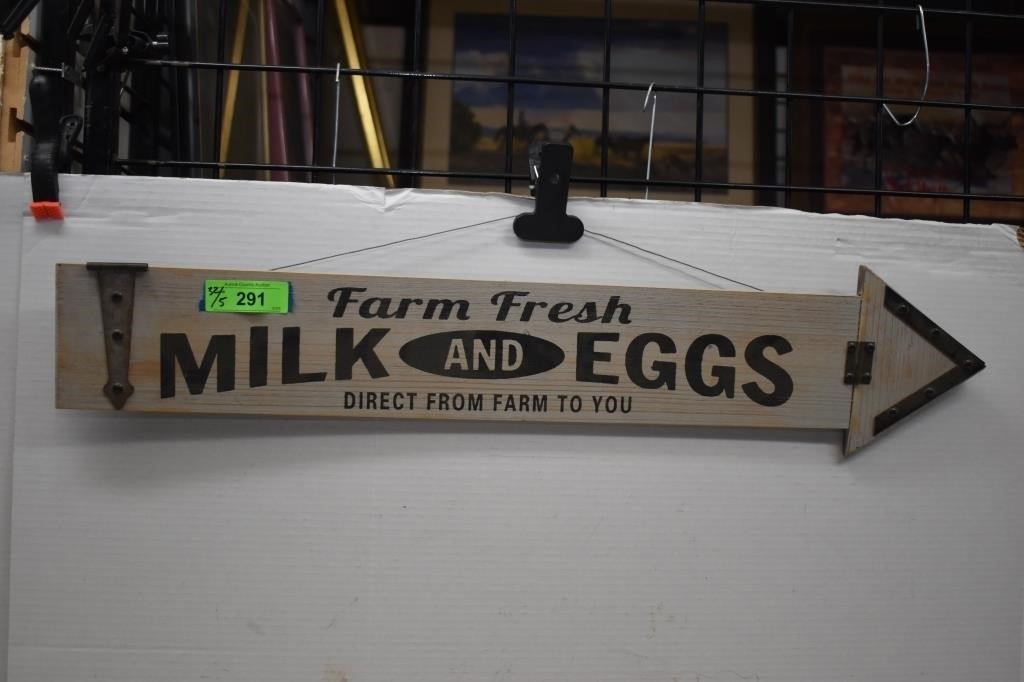 Farm Fresh Milk & Egg Wood Sign