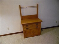 OAK WASH STAND LOCATED IN BASEMENT