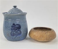 Ceramic Bowl and Container with Lid