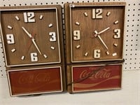 2 VINTAGE COKE CLOCK -WORKING CONDITION UNKNOWN