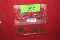 1863, 1888, 1898 & 1906 Indian Head Cents
