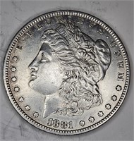 1881 o AU Grade Morgan Dollar