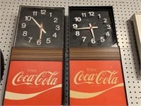 2VINTAGE COKE CLOCKS -WORKING CONDITION UNKNOWN