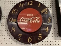 VINTAGE COKE CLOCK -WORKING CONDITION UNKNOWN
