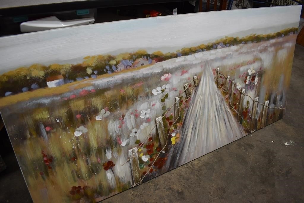 Large Canvas Print w/Raised Texture Bridge 59x28
