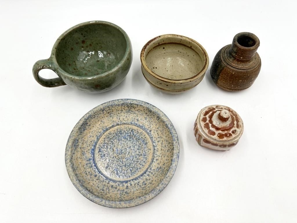 Ceramic Mug, Saucer, Vase, Bowl, and Sculpture