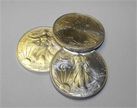 Lot of (3) US Silver Eagles