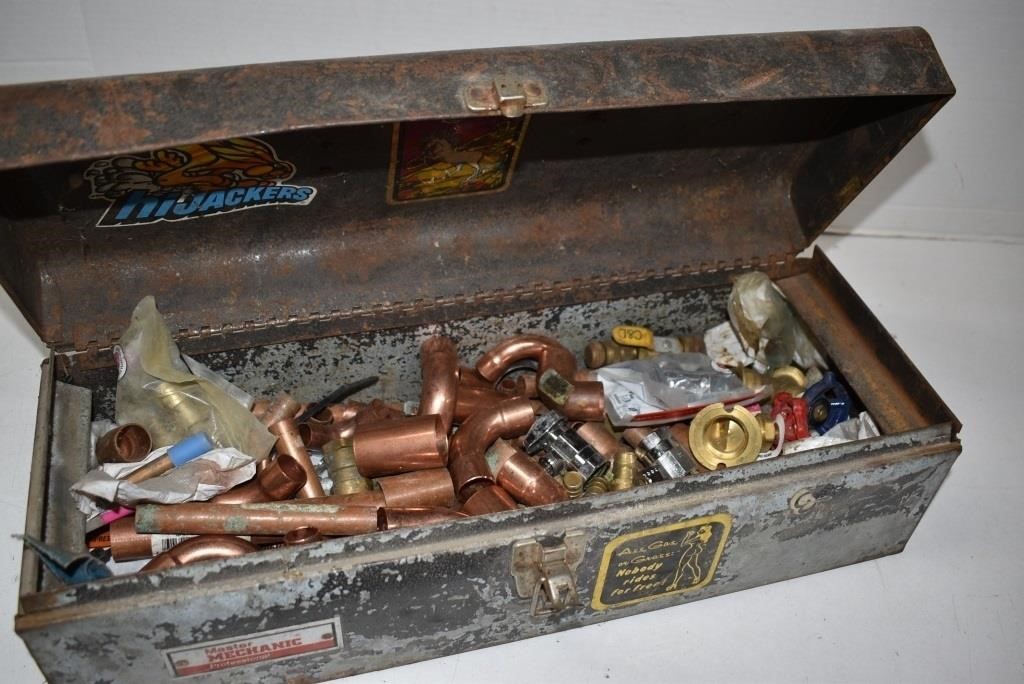 Tool Box Full of Copper and Assorted Fittings