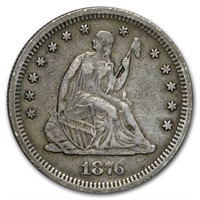 1876 s Better Date Liberty Seated Quarter