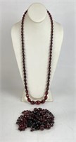 Cherry Faceted Amber Necklace & Beads